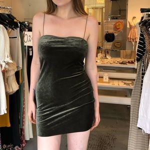 Hunter Green Spaghetti Strap Mini Dress